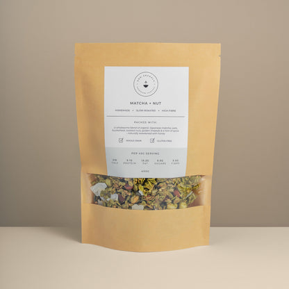 Matcha + Nut artisan Nom Granola small batch handcrafted granola bag Leicester UK