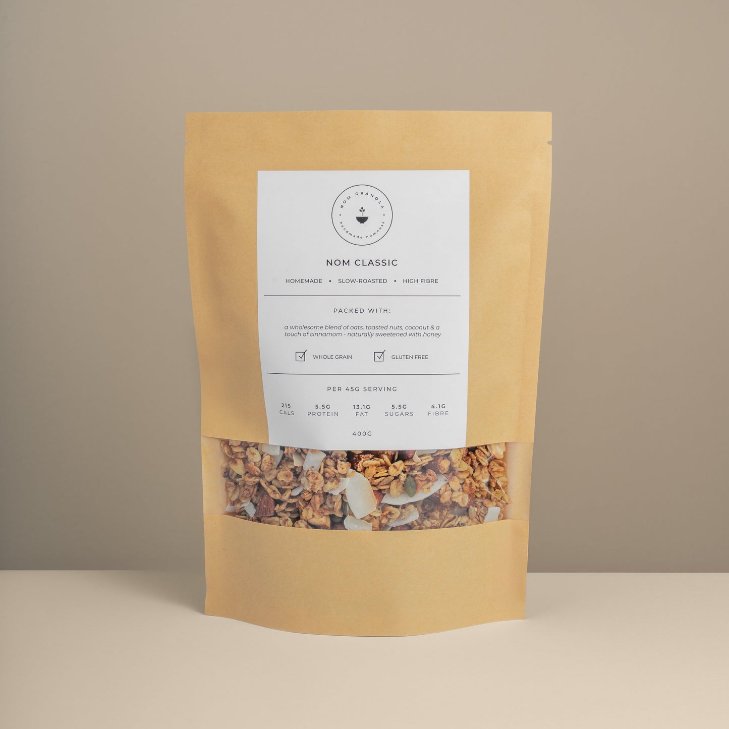 Nom Classic artisan Nom Granola small batch handcrafted granola bag Leicester UK
